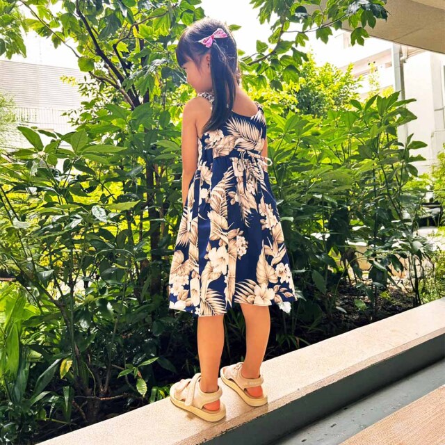 子供服ワンピースアンスリウムハワイアンキッズワンピース