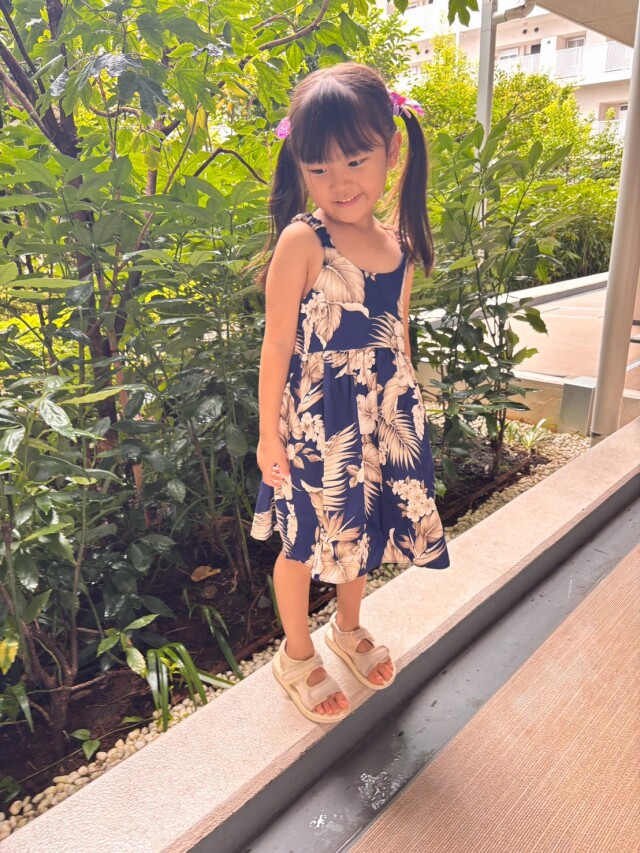 子供服ワンピースアンスリウムハワイアンキッズワンピース