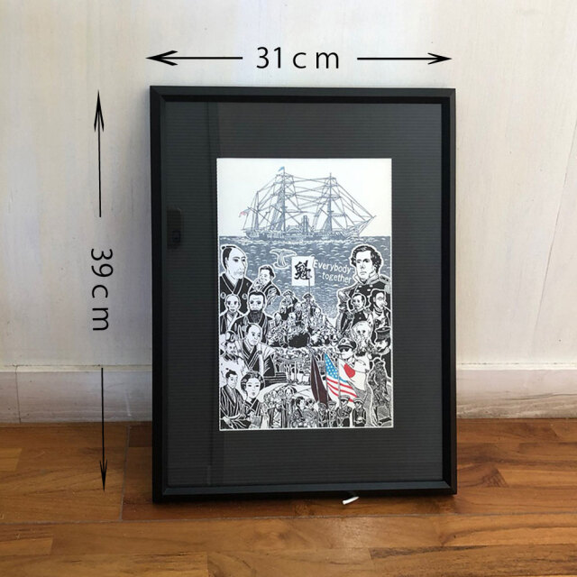 六部工房 木製フレーム入り版画 魁 さきがけ スクリーン 版画