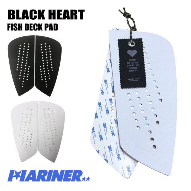 BLACK HEART 2 piece FISH DECK PAD