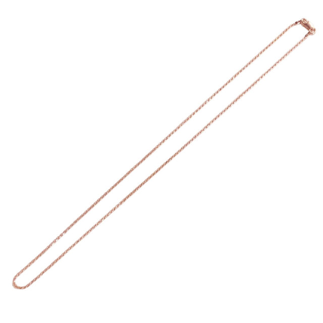 ピンクシルバー カットフレンチロープチェーン40cm 幅1mm Silver925 ネックレス チェーン 単品
