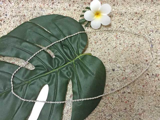 ハワイアンジュエリー シルバー L 60cm 幅 3mm カットフレンチ ロープ ハワイアンジュエリー シルバー L 60cm 幅 3mm カットフレンチ ロープ