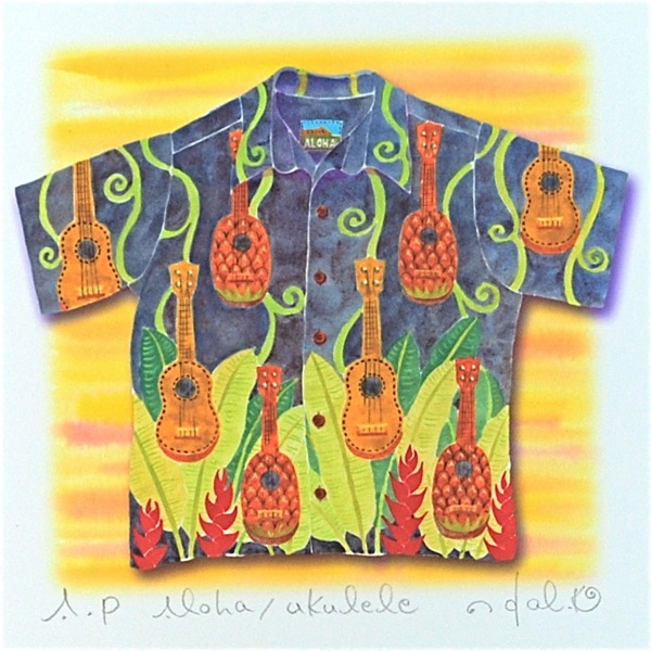 栗乃木ハルミ　絵画　アロハウクレレ　3 Aloha ukulele/itr365