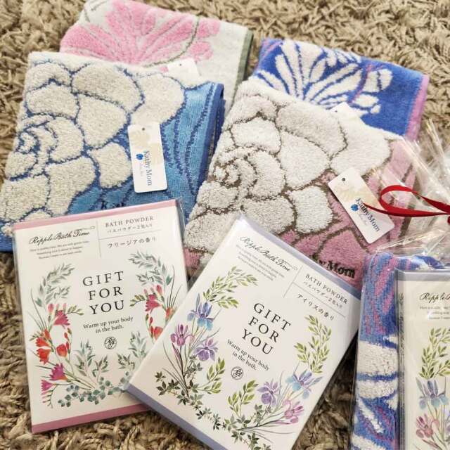 ギフトセット キャシーマム アイナハウ タオルハンカチ リップルバス