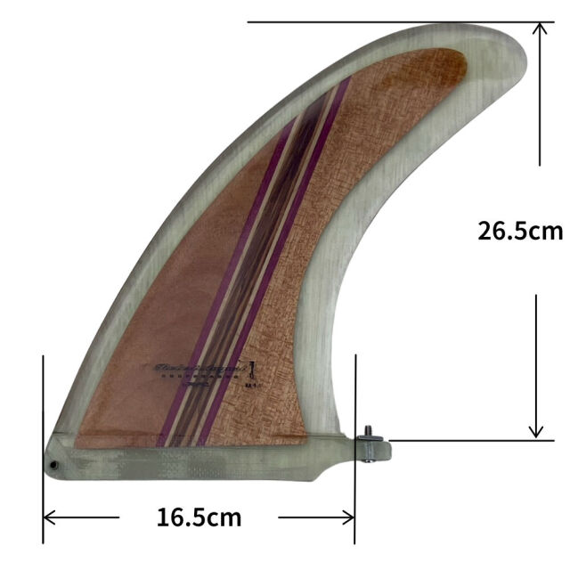 ロングボードフィン Rainbow fin Robert August 9.5 Wood レインボー