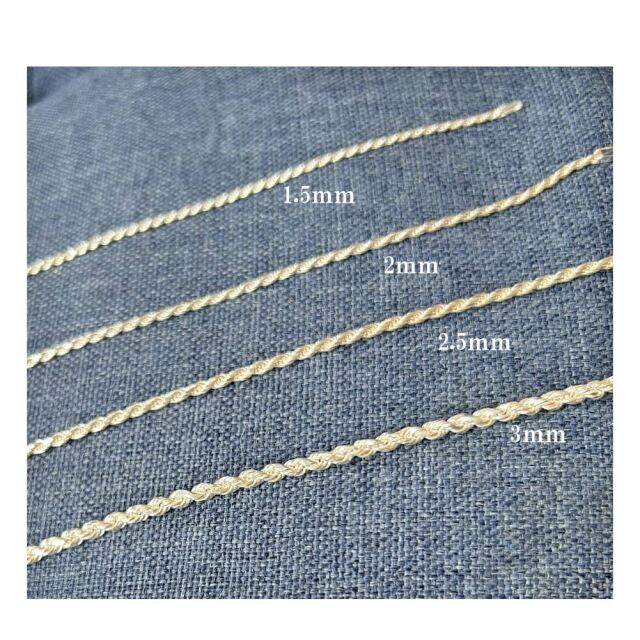 シルバー カットフレンチロープチェーン S 45cm 太さ 2mm silver925
