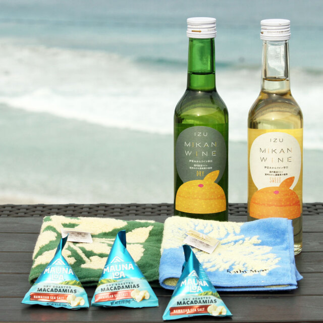 みかんワイン 甘口 辛口 飲み比べ ミニタオル マウナロア マカダミア
