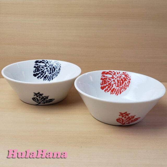 マリーナオリジナルお皿 サラダボウル モンステラ柄 2カラー