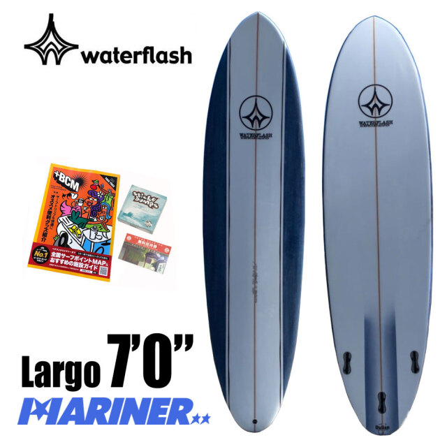 【送料無料】 ミッドレングス Water Flash SURFBOARDS Largo 7’0 ウォーターフラッシュサーフボード ラーゴ  ショートボード ラウンドテール サーフィン トライフィン FCS2 初級 中級 上級 おすすめ オーダー可能