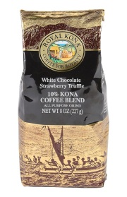 【限定生産】ROYAL KONA Coffee ロイヤルコナコーヒー ホワイトチョコレート ストロベリートリュフ 8oz（227g)