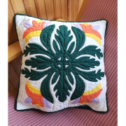 Hawaiian quilt ハワイアンキルト クッションカバー バードオブパラダイス ストレチア ゴクラクチョウカ 46x46cm