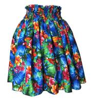 パウスカートシングル大人用　ブルー　インコ柄