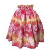 パウスカート シングル大人用 コーラルオレンジレフア＆レイ柄/フラダンス