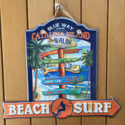 beach surf　レトロ調　ティンプレート /サインプレート壁掛け看板 サインボード アルミニウムプレート アメリカ雑貨