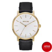 NIXON　腕時計 THE PORTER LEATHER　GOLD/BLACK JP/メンズウォッチ