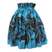 パウスカートシングル大人用　ブルー　ティアレ柄/フラダンス