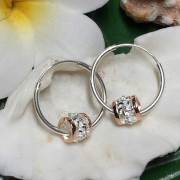 ハワイアンジュエリー　プルメリア　リング×チューブピアス　シルバー×ピンク/シルバーピアス ハワイアンアクセサリー