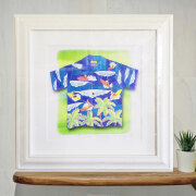 絵画 Aloha surfing 栗乃木ハルミ 額入り絵画 428mm×428mm rタイプ hk0121