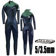 MAXIMWETSUITマキシムレディースフルスーツ5/3.5mmBLACK-Fマリーナモデル/女性用ウェットスーツサーフィン