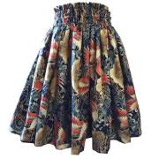 パウスカート シングル大人用 ネイビー 鶴×ウェーブ模様柄 　ns492/フラダンス