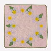 ハワイアンキルト　45cm×45cm用クッションカバー　ティアレ柄　ライトピンク/Hawaiianquilt　インテリア　ハワイアン雑貨
