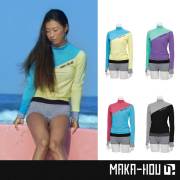 MAKA-HOU レディースラッシュガード　Turtle Neck with Hot Pants　25W04/71S/UVカット　紫外線対策　女性用