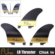 AU FIN エーユーフィン　AU LR　Thruster　グラスフィン　ブラック/ゴールド　Click In　FCS2 タイプ Mサイズ  3フィン