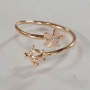 ハワイアンジュエリー ピンクシルバートゥーリング ホヌ×プルメリア/ピンキーリング Toe Ring 足用 指輪