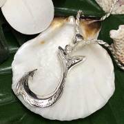 ハワイアンジュエリー メンズシルバーネックレス 50cm Sカットフレンチチェーン付き フィッシュフック ギフト SILVER925