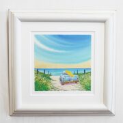 海の風景 パステル画 70/450 木製フレーム 海の風景 パステル画 70/450 木製フレーム 多色使い パステル画