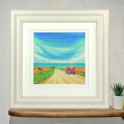 絵画 栗乃木ハルミ イラストフレームセット 海への道 額入り絵画 428mm×428mm rタイプ hk0081