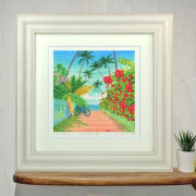 絵画 栗乃木ハルミ イラストフレームセット ハイビスカスの道