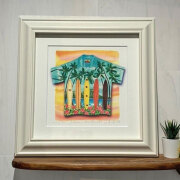 栗乃木ハルミ イラストフレームセット 「Aloha longboards」 額入り絵画 428mm×428mm rタイプ hk0120