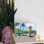 キーストーン ガラスアートピクチャー デスククロック