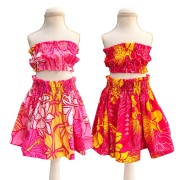 子供服 ハワイアン ツーピース ワンピース パウスカート ピンク