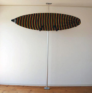 室内用サーフボードラック アルミポール・ツッパリ君ショート/スノボー/スケート用セット( 可動アーム )/ショートボード用　スケートボード スノーボード サーフィン