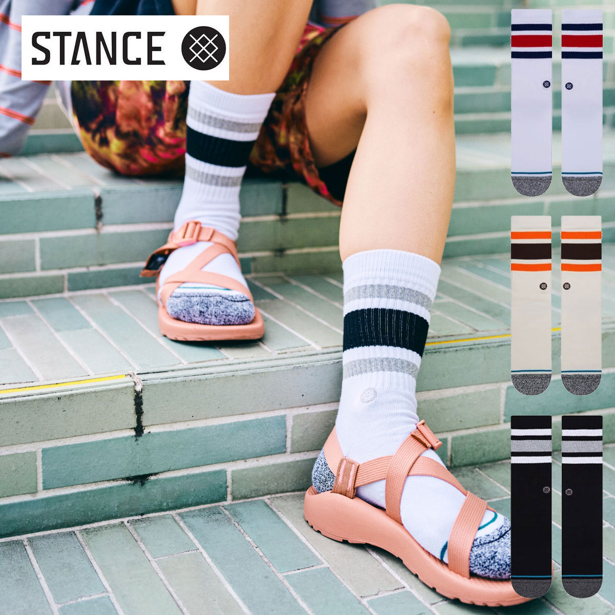 スタンス メンズ ソックス STANCE MENS SOCKS BOYD ST 男性用 靴下 カジュアル メンズ ギフト プレゼント バレンタイン クリスマス 父の日 厚手 誕生日 記念日 スケートボードウェア くつした くつ下 スポーツ S L