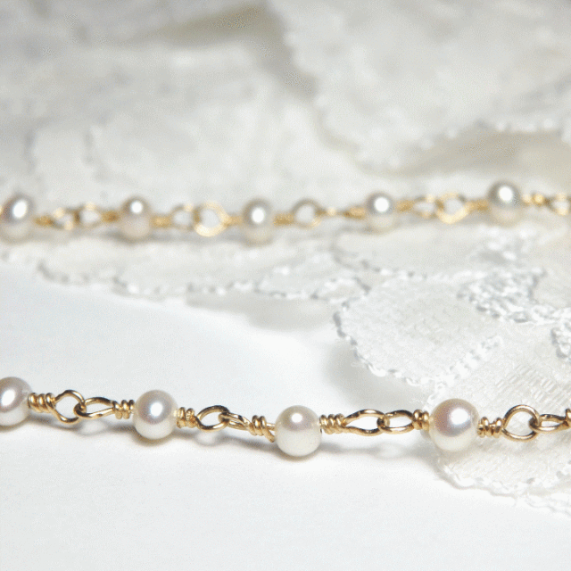 小粒淡水チェーンパール・ロングネックレス