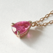 ペアシェイプ0.87ＣＴ・ピンクトルマリン ネックレス・ピンクゴールドK18