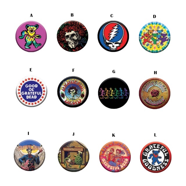 GRATEFUL DEAD BUTTON 1.25INCH / グレイトフルデッド ボタン 1.25インチ