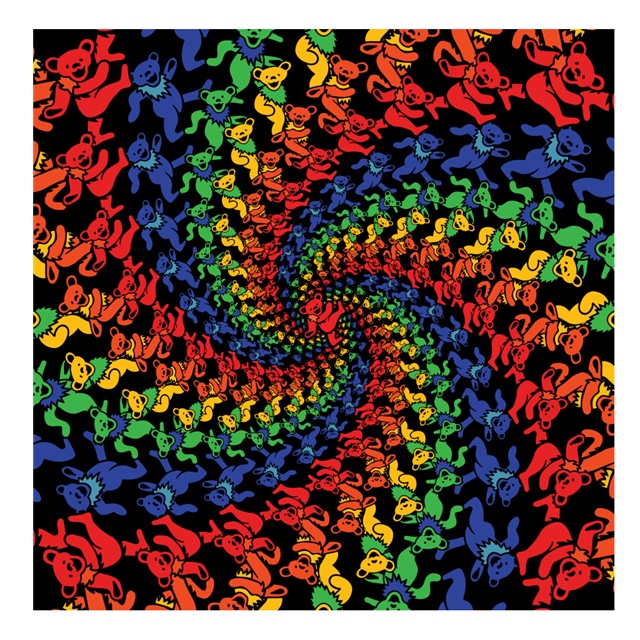 GD RAINBOW BEAR SPIRAL BANDANA / グレイトフルデッド レインボー ベアー スパイラル バンダナ