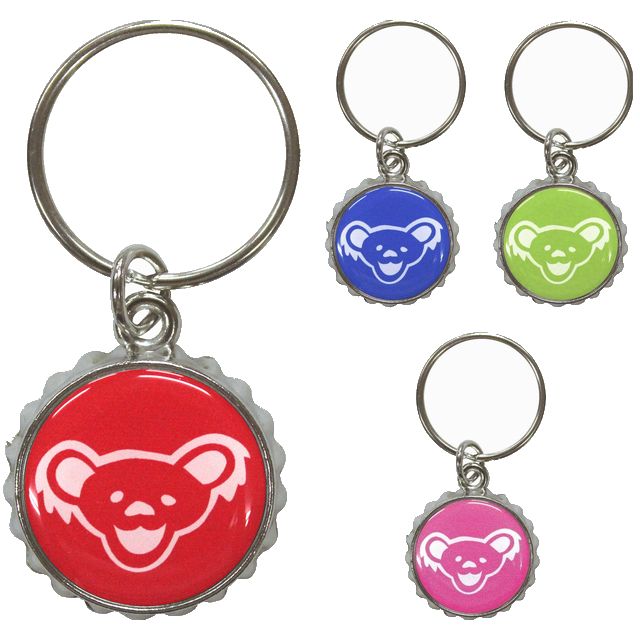 GD BEAR HEAD BOTTLE CAP KEY RING