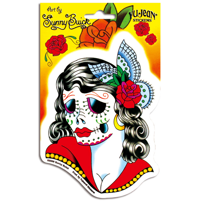 SUNNY BUICK　LADY SKULL STICKER