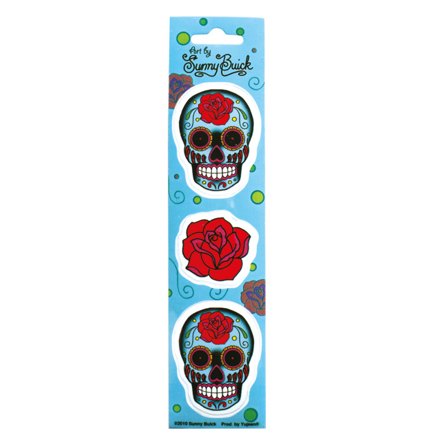 SUNNY BUICK　MINI ROSE SKULL STICKER