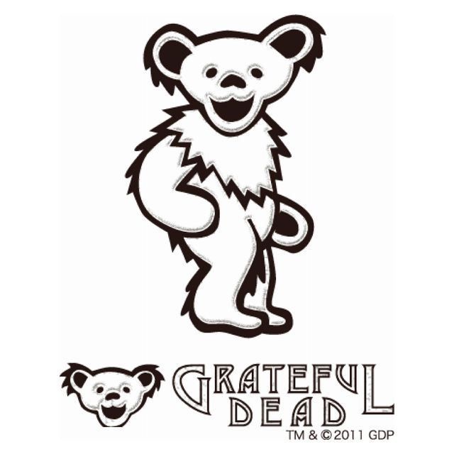 GD DANCING BEAR RUB ON STICKER C WH