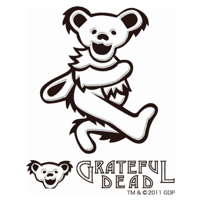 GD DANCING BEAR RUB ON STICKER D WH