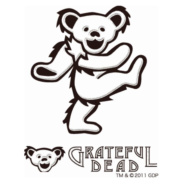 GD DANCING BEAR RUB ON STICKER E WH