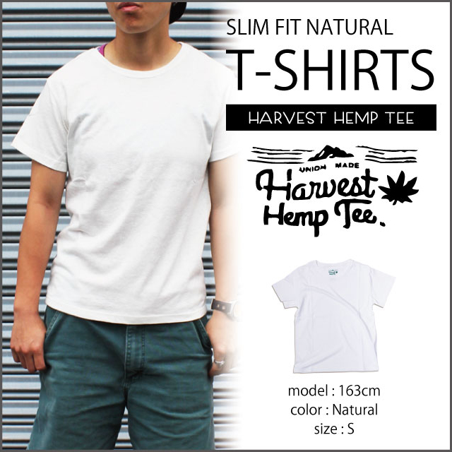 HARVEST HEMP TEE SLIM FIT T-SHIRTS／NATURAL