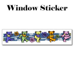 BEARS FLOWERA WINDOW STICKER