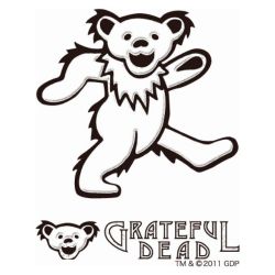 GD DANCING BEAR RUB ON STICKER A WH